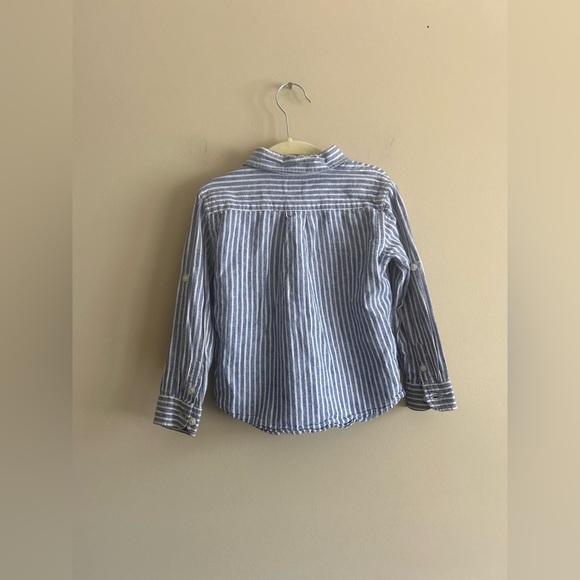 JANIE & JACK | Blue Striped Kids Dress Up Shirt, size 3 - Picture 5 of 8